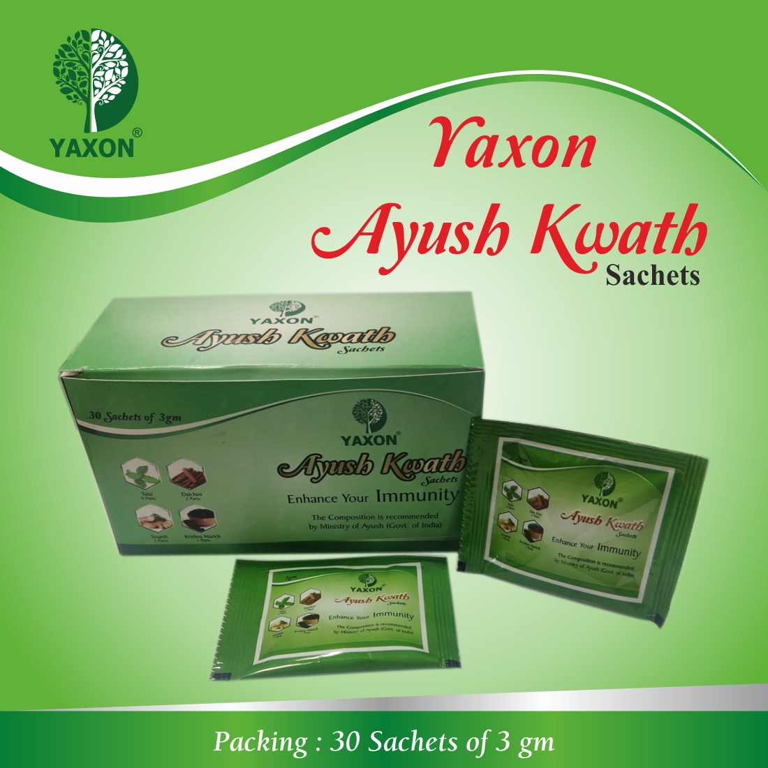 YAXON AYUSH KWATH 30 Sachet Box Pack